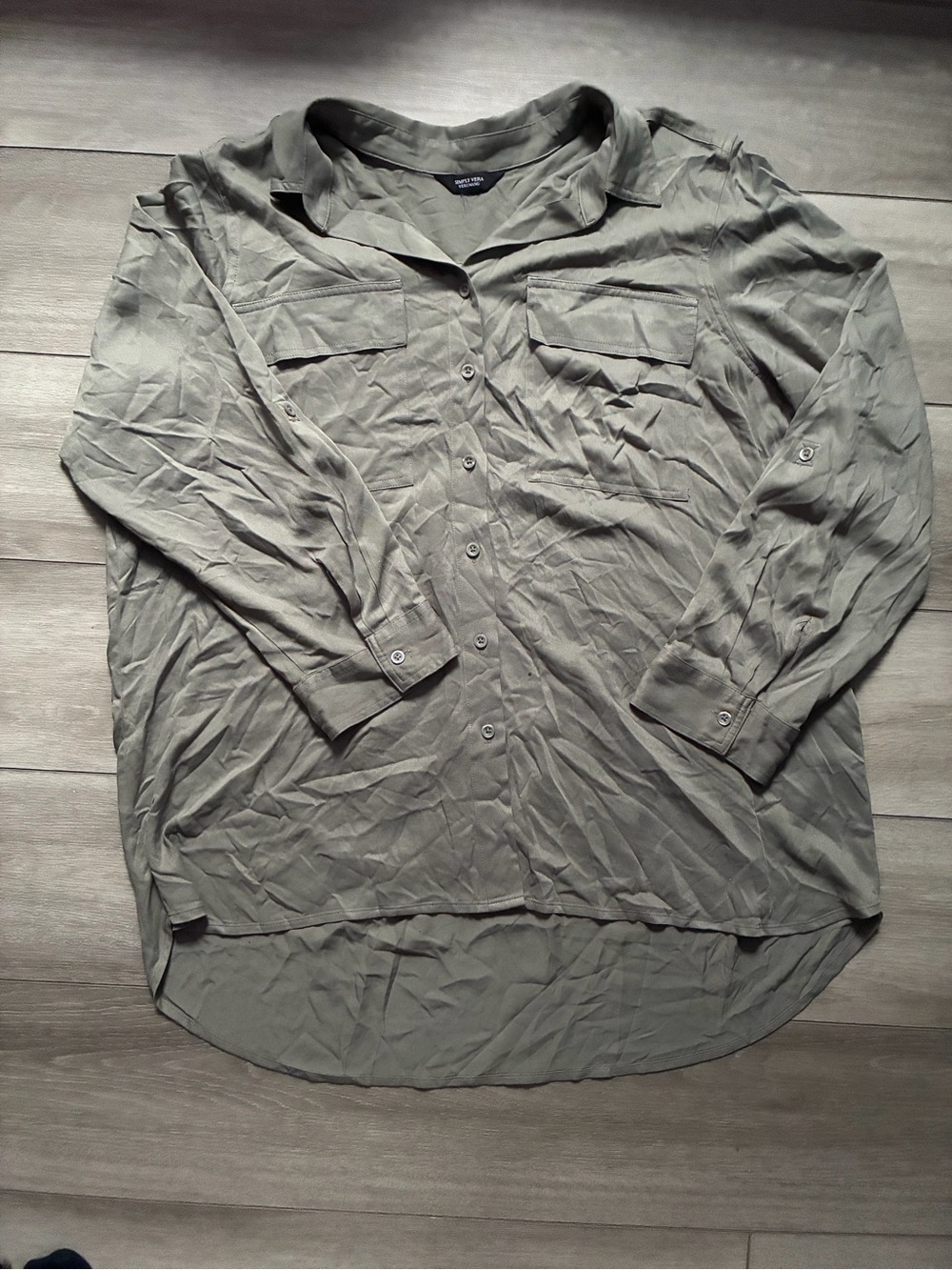 Simply Vera Vera Wang Men's Olive Button-Down Shirt